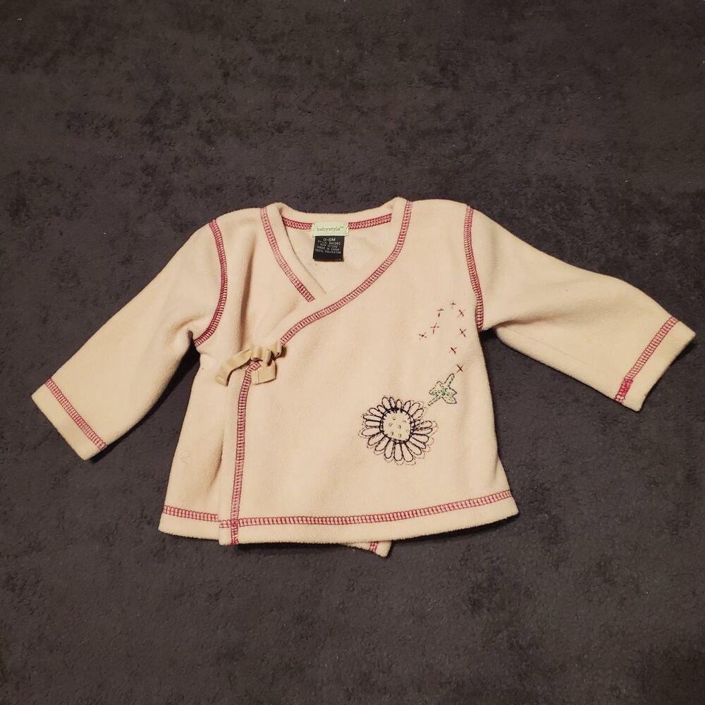 Babystyle Baby Kimono Wrap Cardigan Jacket 0-6 Months Pink Soft Fleece Fabric